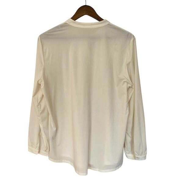 J. McLaughlin Ivory Long Sleeve Button Up Blouse - XL - Picture 3 of 4